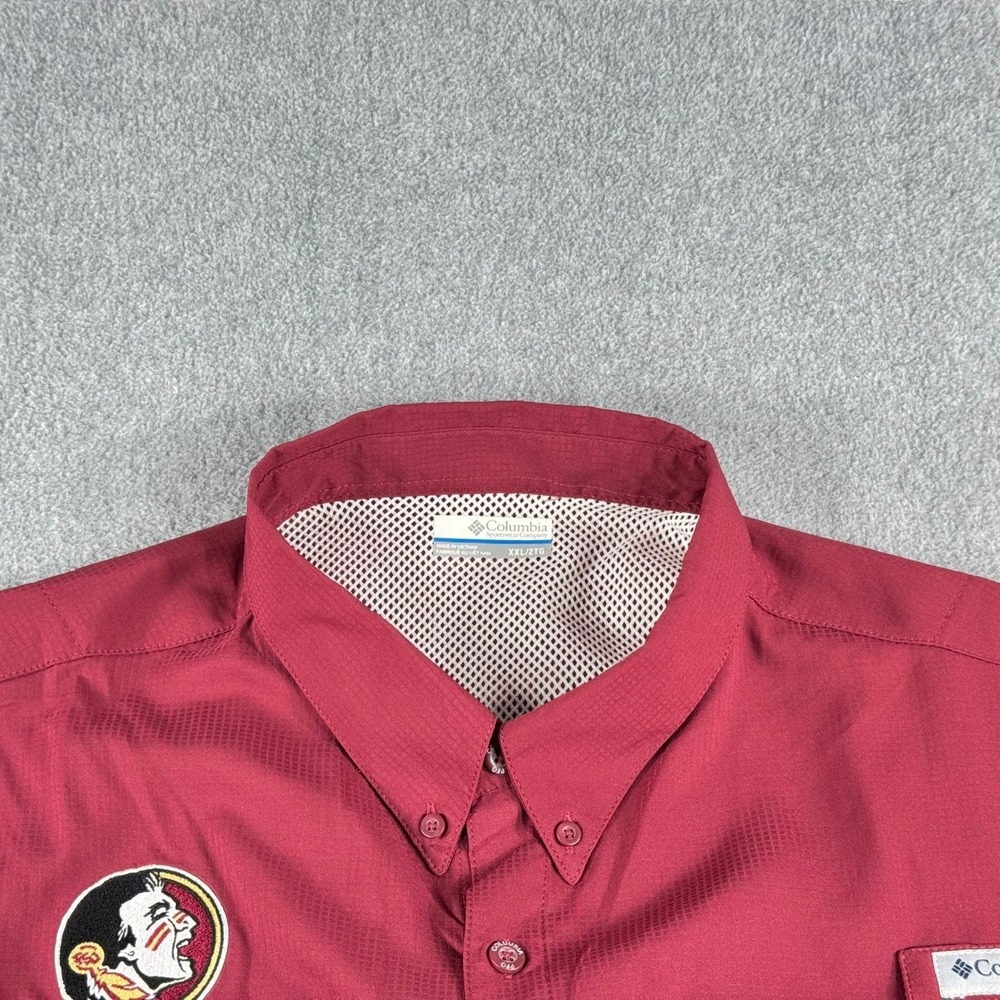 Florida State Seminoles Columbia Button Down Shirt Men XXL Omni Shade Noles NWT - Picture 4 of 9